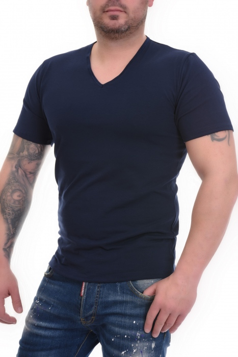 T-shirt Homme Coton Lycra V-neck 1-135